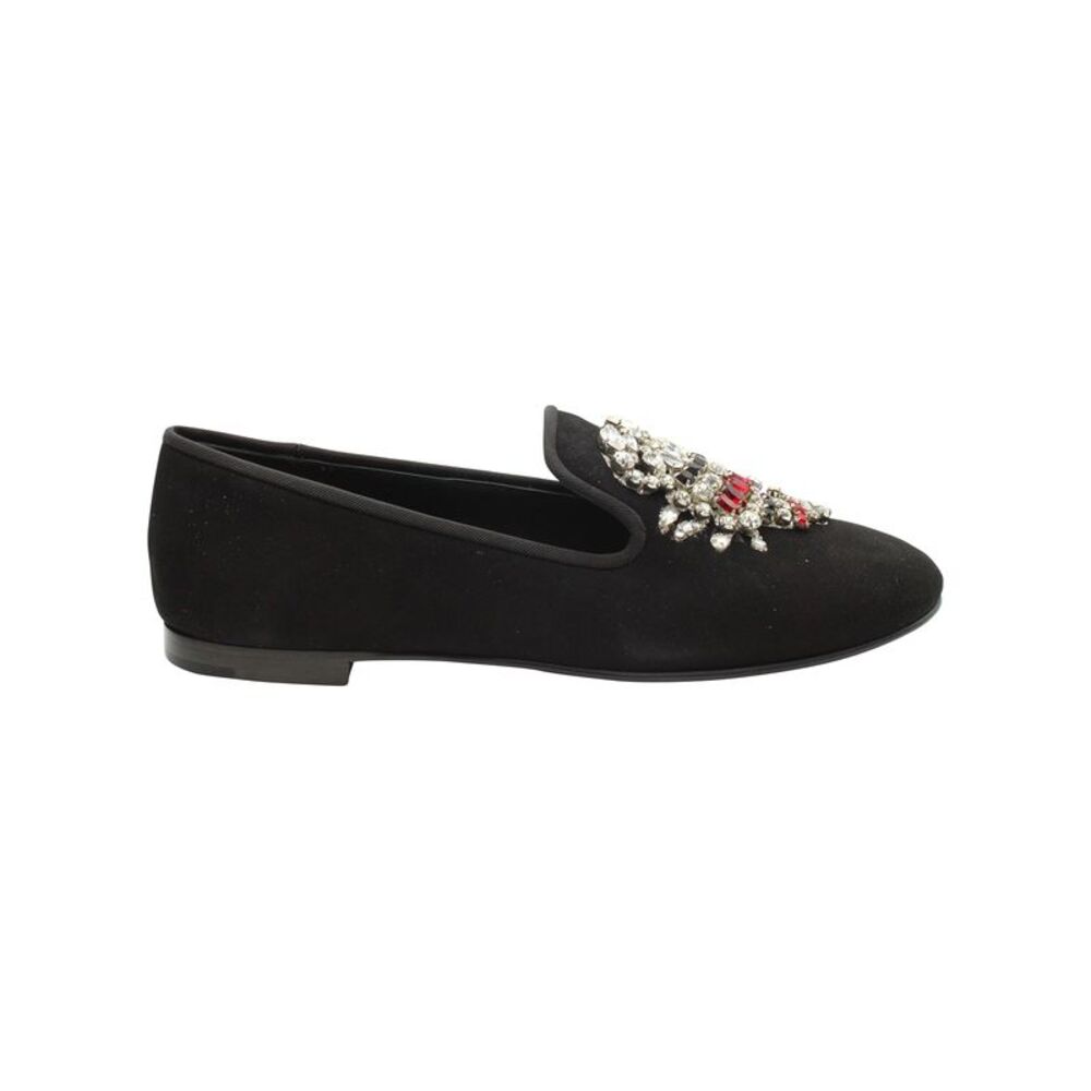 Giuseppe Zanotti Embellished Scorpion Loafers in Black Suede